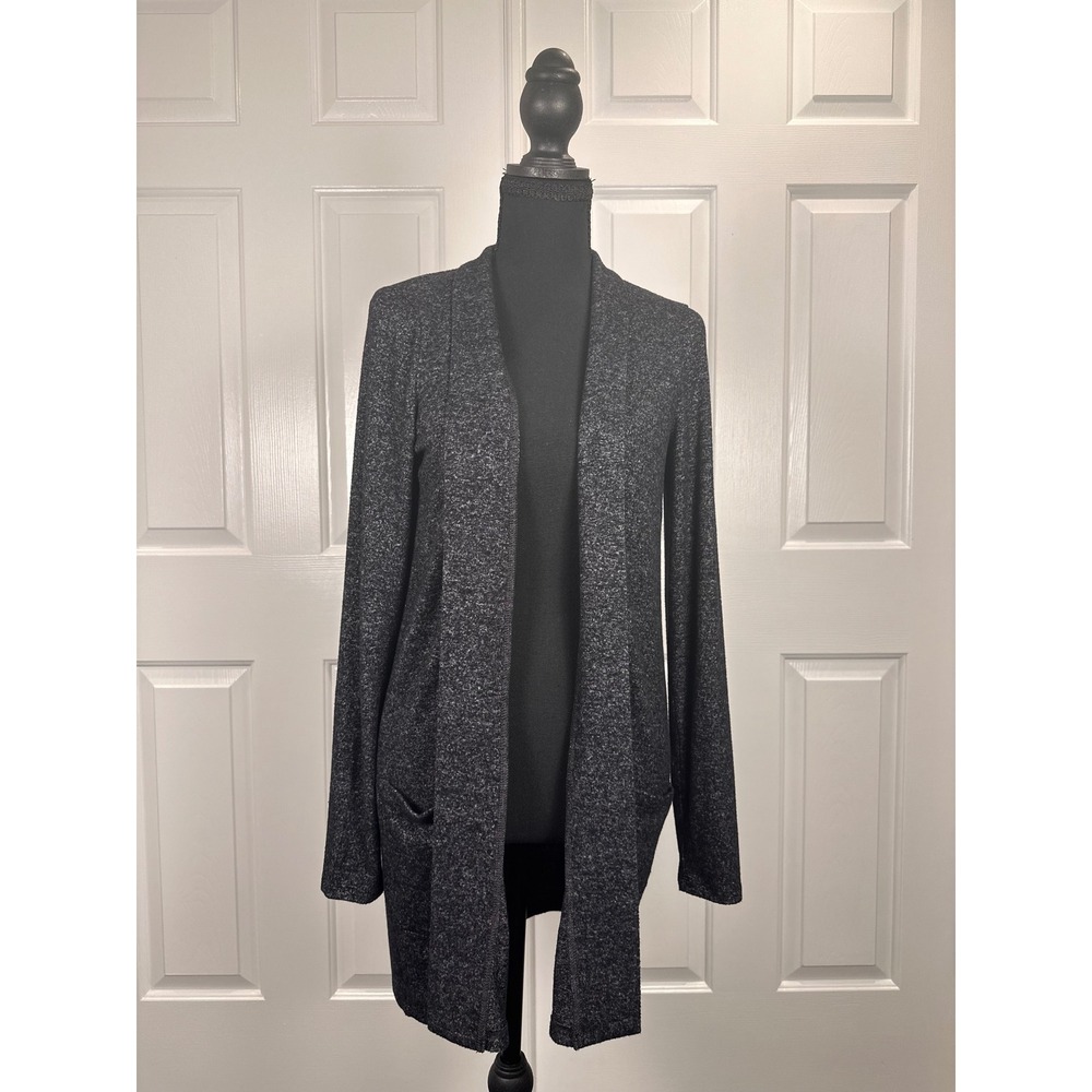 J.Crew Women XS Charcoal Gray Marl Open Front Pocket Cardigan Sweater